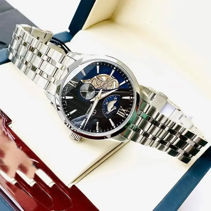 Orient Star Semi-Skeleton Blue Dial Men's Watch- REAV0B03B